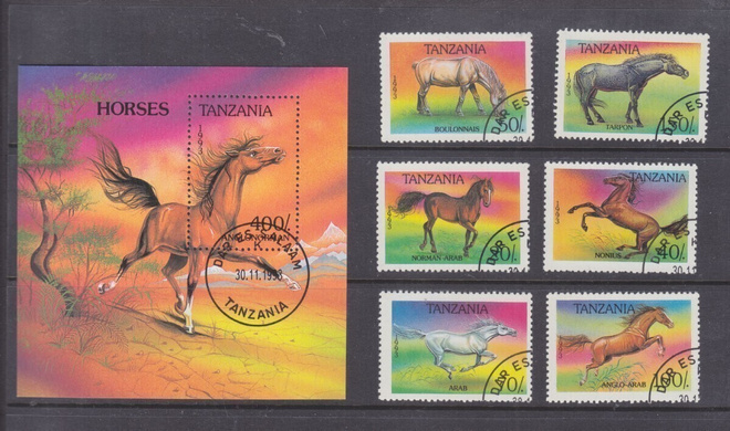 Tanzania 1993 hevosia blokki jasarja