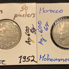 Libanon 50 piasters 1952 & Morocco 1 Dirham 1960. - pikkukuva 3