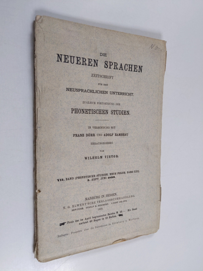 Wilhelm Vietor : Die Neueren Sprachen - zeitschrift fur d...