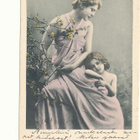 Äiti ja tytär - vanha Carte Postale, kulk. 1904 - pikkukuva 1