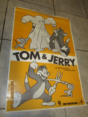 Alkuperäinen Tom ja Jerry elokuvajuliste retro (oranssi)