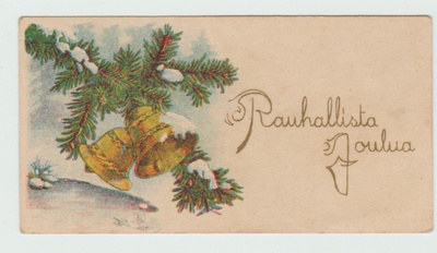 Joulukellot kuusenoksassa  (  10X 7  )    (T)