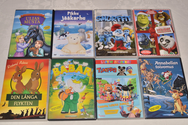 LASTEN DVD ELOKUVIA  2,-€/KPL