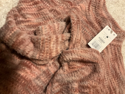 BERSHKA pehmeä meleerattu roosa neule L
