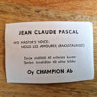 Champion Pop purkkakuva. Jean Claude Pascal - pikkukuva 2