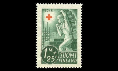 291 ** Punainen risti 1mk+25p (1945)