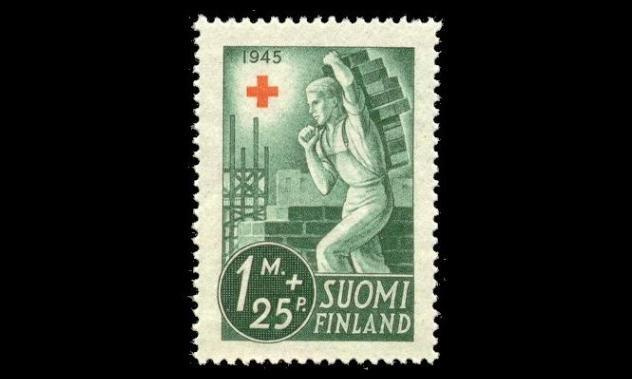 291 ** Punainen risti 1mk+25p (1945)