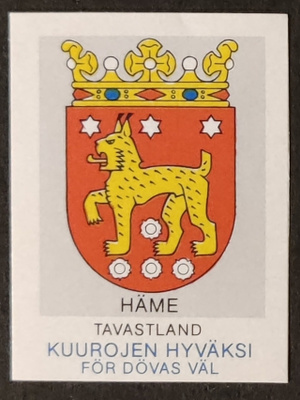 Kuurojen hyväksi - Häme kirjeensulkija / tarra **
