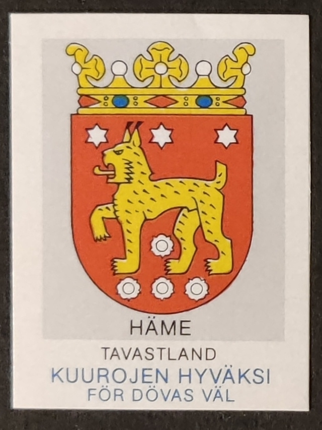 Kuurojen hyväksi - Häme kirjeensulkija / tarra **