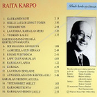 Raita Karpo - Kuule laulu sydämein (CD) - pikkukuva 2
