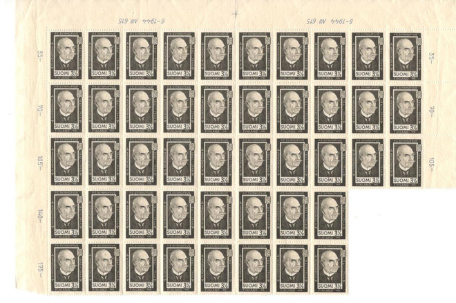 v. 1944 Svinhufvudin surum.,  postituore arkin osa