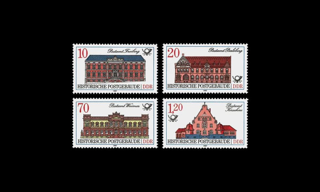 DDR 3067-70 ** Vanhoja postirakennuksia (1987)