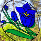 Tiffanytyö Sininen Kukka - pikkukuva 1