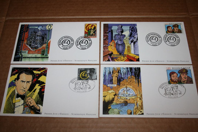 Ranska FDC ensipäiväkuori sarjakuvat tintti blake & mortimer