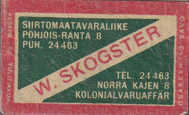 W. Skogster, Pohjois - Ranta 8 . Osakeyhtiö Savo    b585