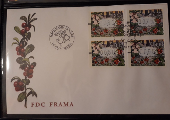 Åland 2004 - FRAMA ATM Å16 Puolukka FDC