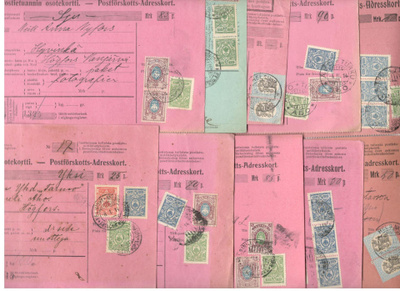 Postietuannin-kortteja 10 kpl, vv. 1914-23