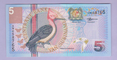 Suriname 5 Gulden v.2000 UNC P-146