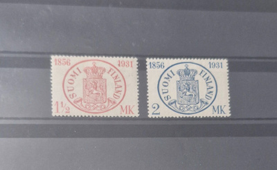 1931 POSTIMERKIN 75V. JUHLA SARJA **, LAPE 167-168