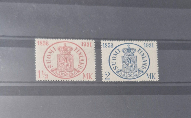 1931 POSTIMERKIN 75V. JUHLA SARJA **, LAPE 167-168