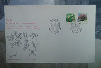 1990  Maakuntakukat 2,00mk ja 2,70mk FDC