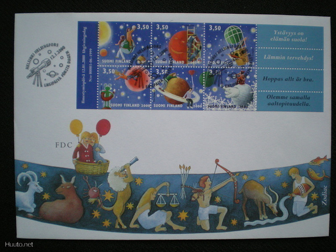 FDC Ystävyydellä 3,50 mk 12.1.2000 - LaPe V49