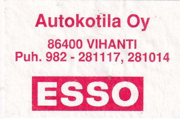Vihanti, Autokotila Oy , ESSO      s9/1