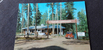 Vanha kulkematon postikortti, Lappeenranta Camping