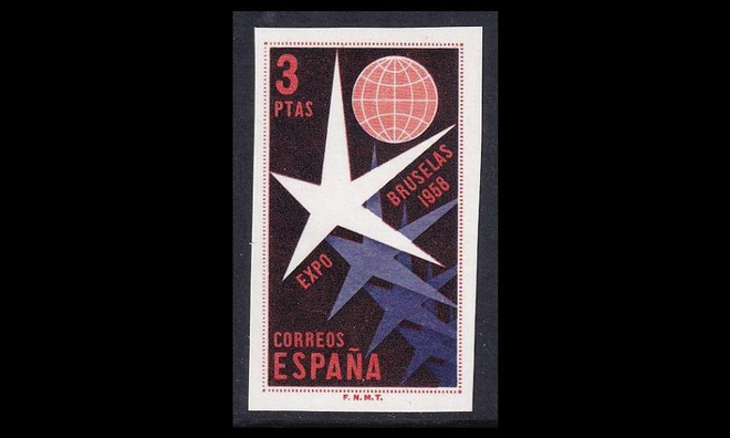 Espanja 1120 ** Postimerkkinäyttely 3 Pta (1958)