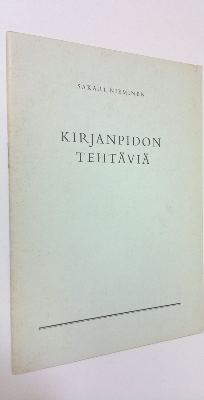 Sakari Nieminen : Kirjanpidon tehtäviä