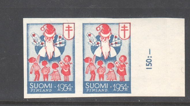 Tub joulumerkki 1954 Hammastamaton pari. (2)