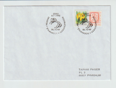 ERIKOISLEIMA ,6.7.1995 POSTIRATSASTUSVIESTI, Oulu