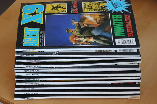 12 kpl Agent X9 ruotsinkielisiä sarjakuvia 1984-1989
