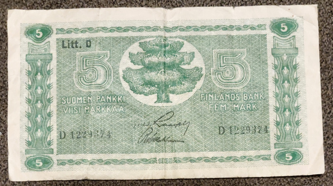 5 markkaa 1939