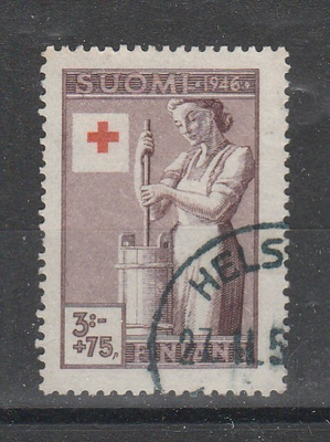 Suomi 1946, PR merkki 3 mk+75p, , leimattu