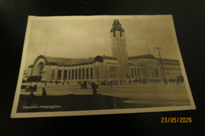 HELSINKI RAUTATIEASEMA 1927 KULKENUT KORTTI