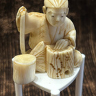 Anttiikki Netsuke ”Puuseppä”, norsunluu – Japani - pikkukuva 1