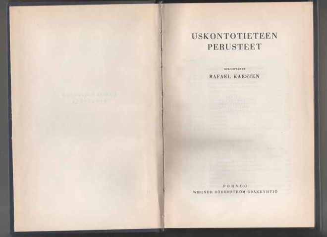 Karsten, Rafael: Uskontotieteen perusteet, WSOY 1931, sid.