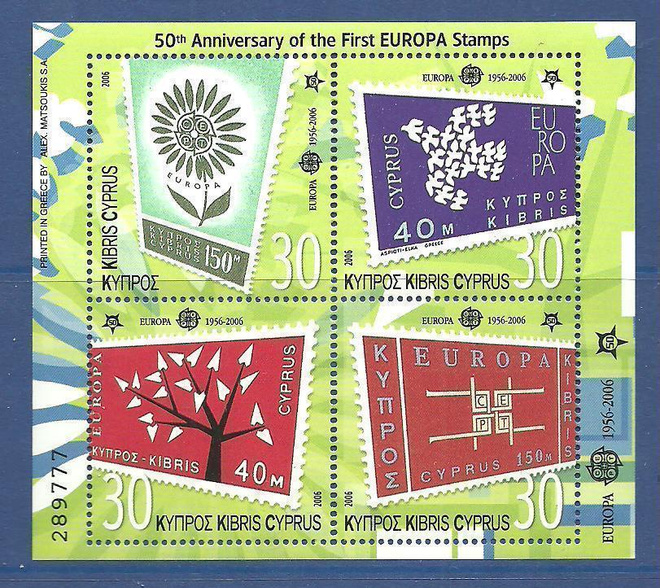 KYPROS EUROPA CEPT postimerkkiaiheinen blokki 2006 **
