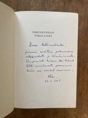 TEKIJÄN OMISTE, WALTARI: IHMISKUNNAN VIHOLLISET I-II, nahkas