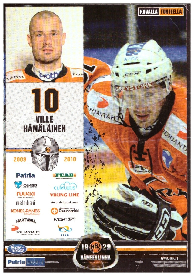 VILLE HÄMÄLÄINEN #10 HPK Postikortti
