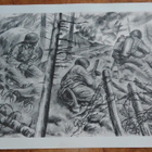 Jatkosota Liekinheitin Sotapiirros Lindeberg 1942 - pikkukuva 1
