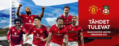 2 lippua Manchester United - Wrexham Olympiastadionilla 18.7