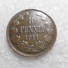10 penniä 1911 kulkematon tasaisesti patinoitunut, - pikkukuva 1
