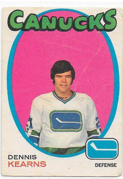 1971-72 OPC #231 Dennis Kearns Vancouver Canucks