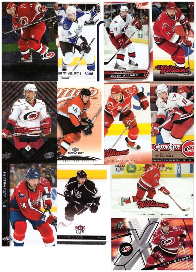 12 x JUSTIN WILLIAMS Hurricanes, Kings, Capitals