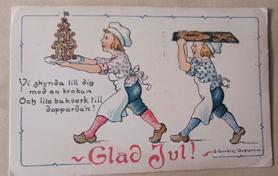 S. Sundius-Dahlström: Lapset tuovat joululeipomuksia p. 1920