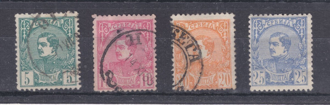 Serbia 1880 Mi 22-25 vanhaa