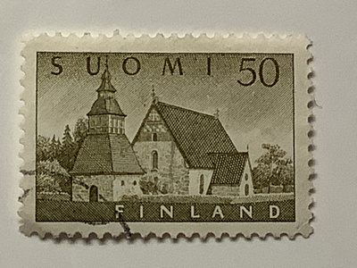 474 / 1957 M54 Lammin kirkko 50mk o leimattu