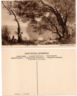 Vanha kortti, Jean-Baptiste-Camille Corot, maisema